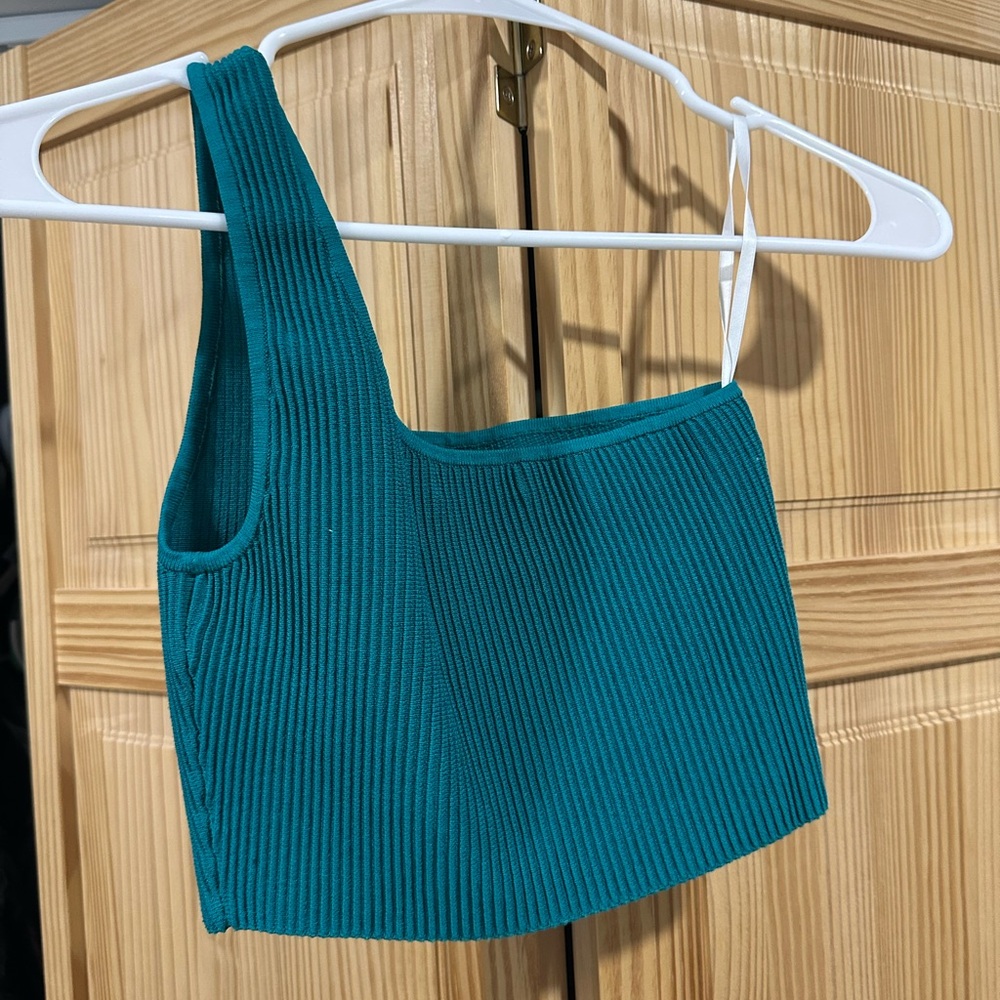 Babaton Teal Ribbed Tank Top